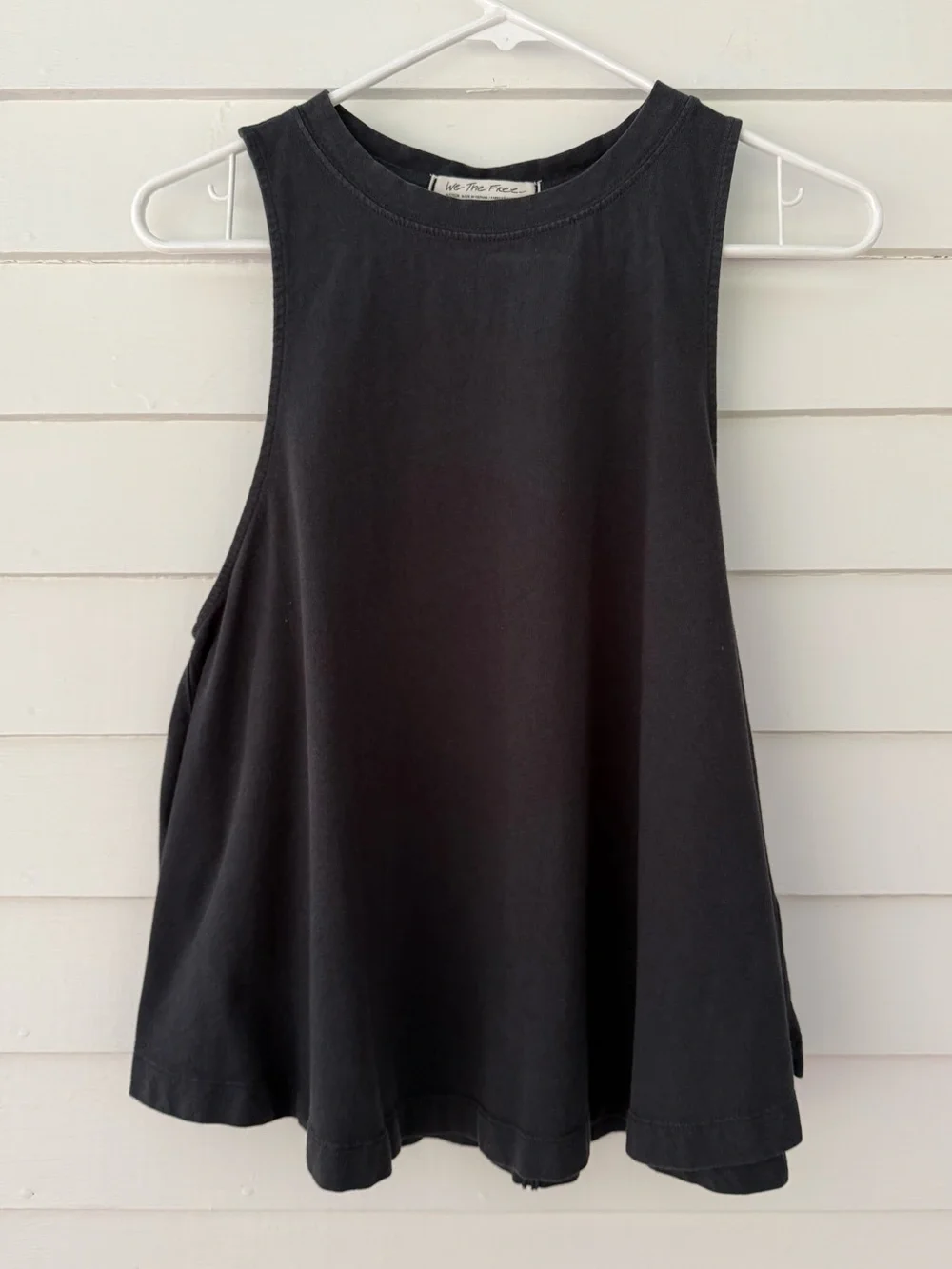Free People We The Free Black Swing Tank Top Medium Oversized Cotton Sleeveless